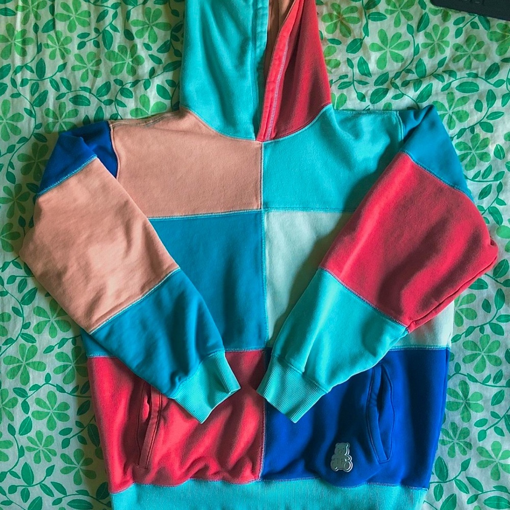 Teddy Fresh Red and Blue Sweatshirt Color Block Design